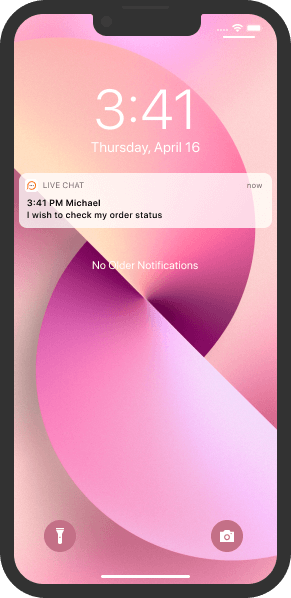 着信チャットやメッセージに関する通知をプッシュ通知 iOS での新しいチャット プッシュ通知