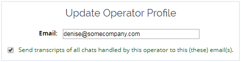 Send transcripts of particular operators to their own emails Operator-level chat transcripts settings