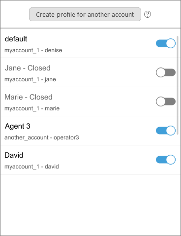 Create a separate profile for each connection you may need Redesigned Profile Manager in Provide Support Live Chat agent app