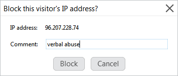 Blocking by IP window