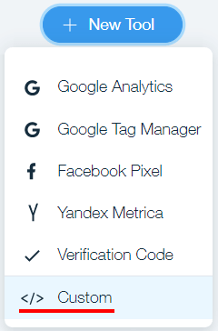 Use Custom tool to integrate chat code to your Wix website Adding Wix Custom tool