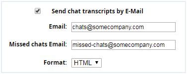 Company-level chat transcripts settings