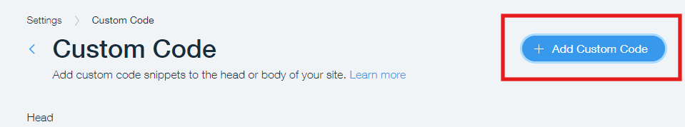 Adding Wix custom code